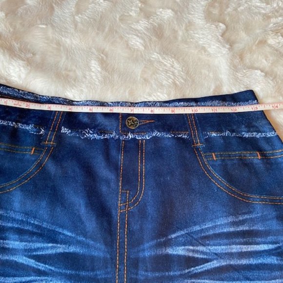 2/$40 Cherokee Leggings Blue Faux Jean-look Girls Size L - Picture 3 of 11